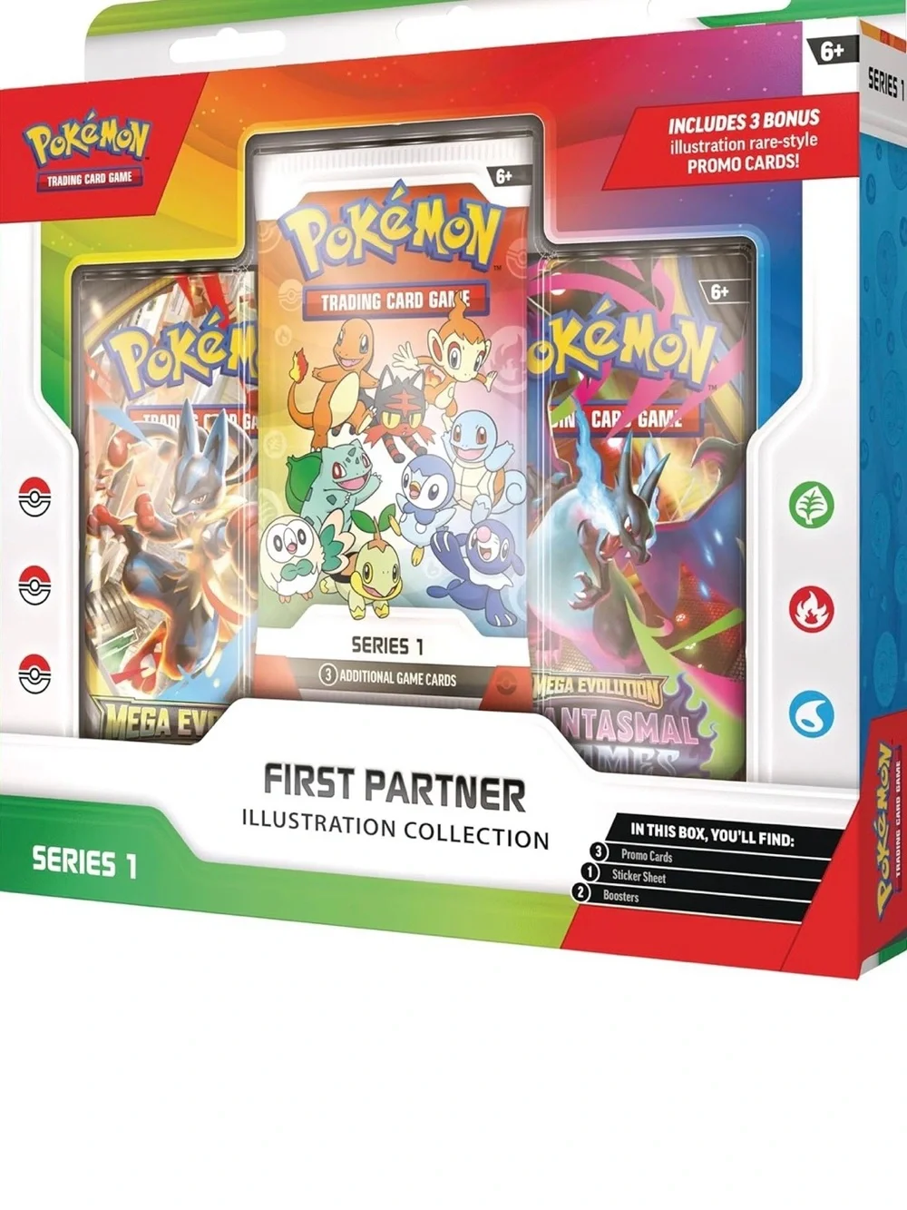 Pokemon First Partner Illustration Collection - Green, Red, Orange, Blue, Purple